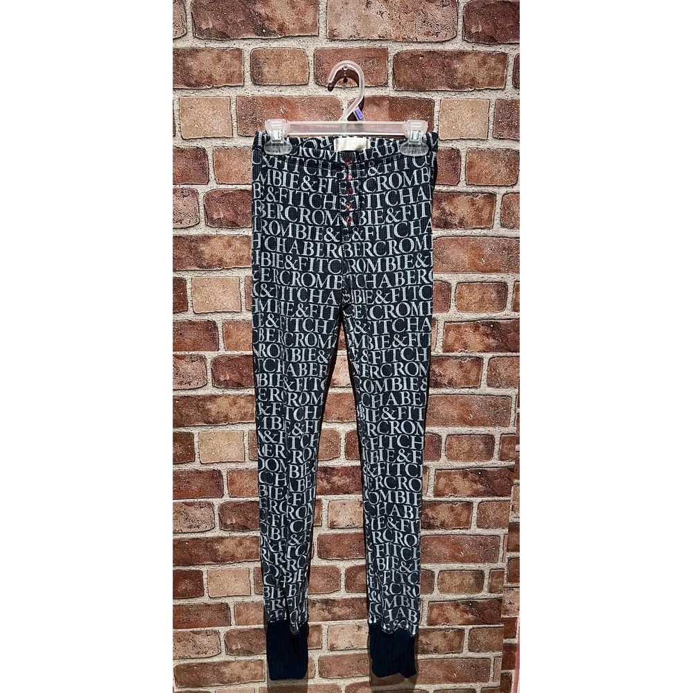 Abercrombie Sleepwear Collection Girls XS Cuffed Button Up Blue Pajama Pants